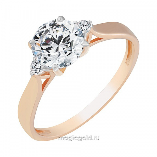 Золотое кольцо с фианитом № 172109