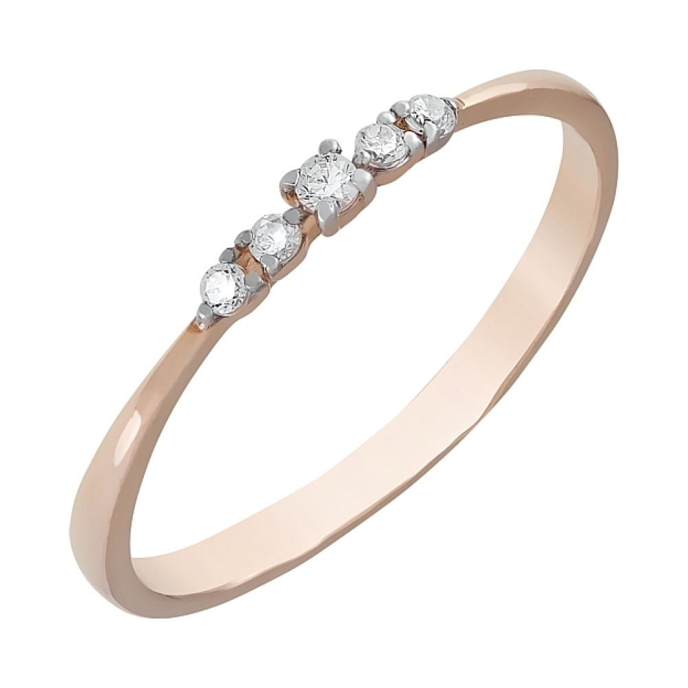 Золотое кольцо с фианитами № 120656