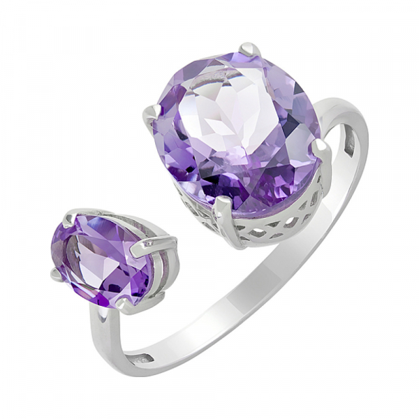 Серебряное кольцо с аметистом № 126911