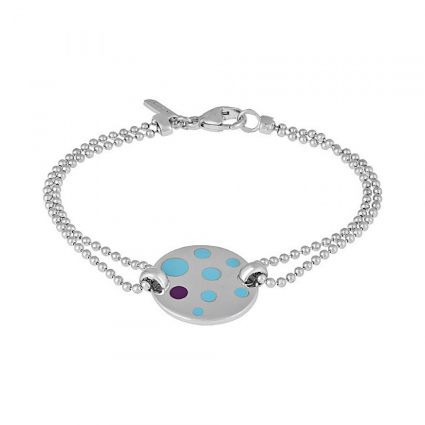 Серебряный браслет с резиновыми шариками № 62982