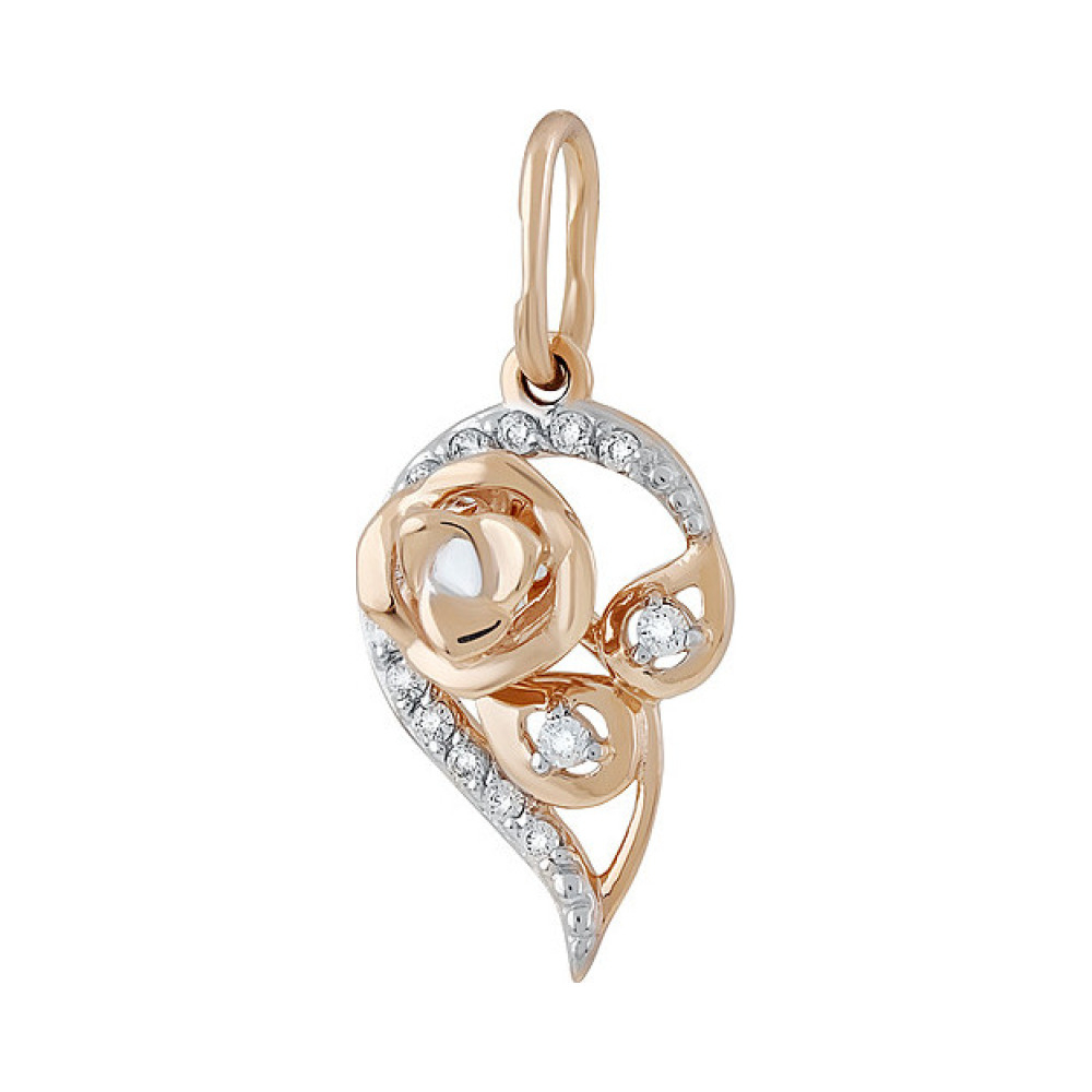 Золотая подвеска с фианитом № 134906