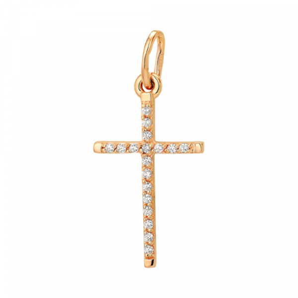 Золотая подвеска с фианитом № 142155