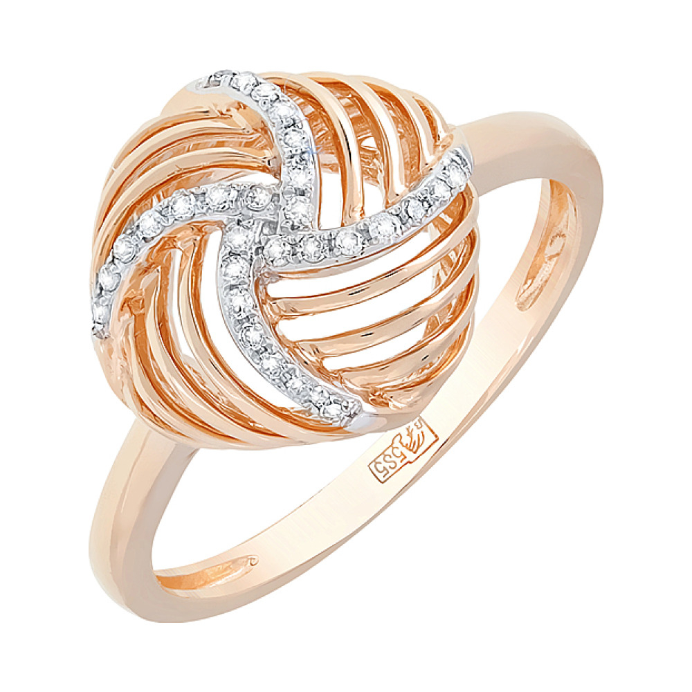 Золотое кольцо с бриллиантом № 113765