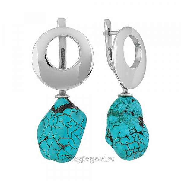 Серебряные серьги с хуалитом синт № 162190