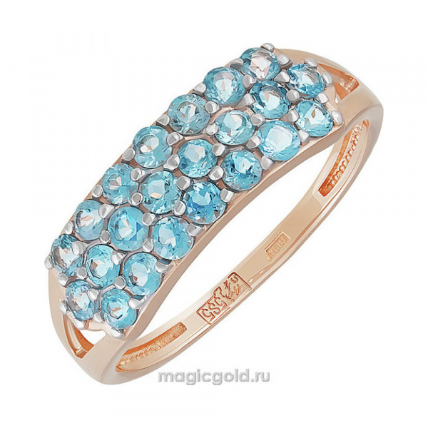 Золотое кольцо с топазом № 141821
