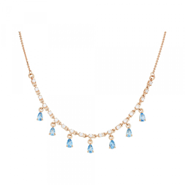 Золотое колье с топазом и фианитом № 113106