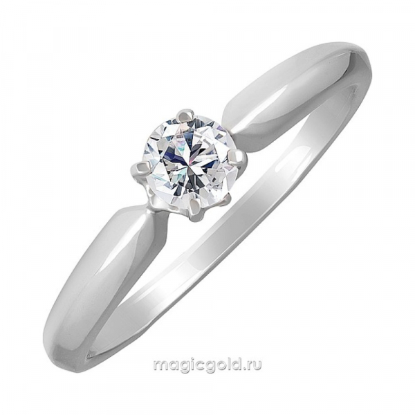 Золотое кольцо с бриллиантом № 119466