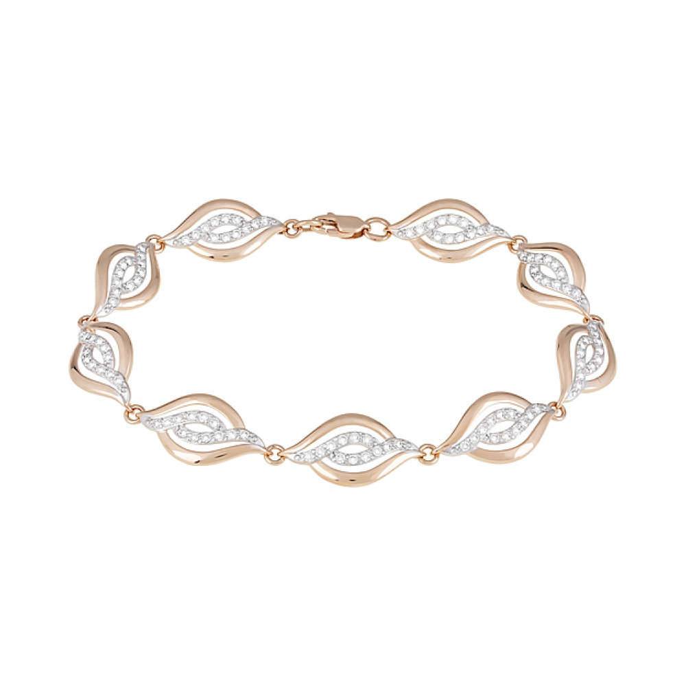 Золотой браслет с фианитами № 124357