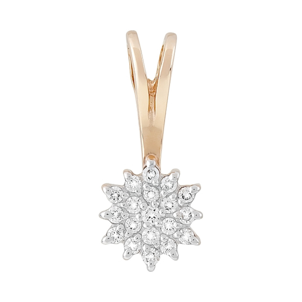 Золотая подвеска с бриллиантом № 71751