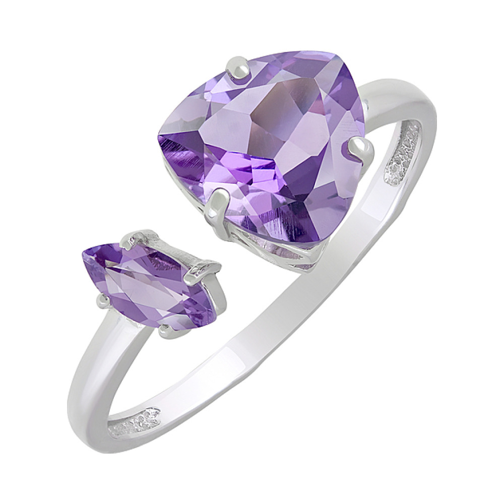 Серебряное кольцо с аметистом № 126887