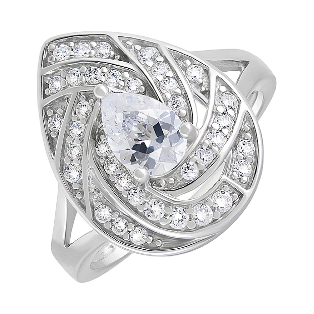 Серебряное кольцо с фианитами № 127688
