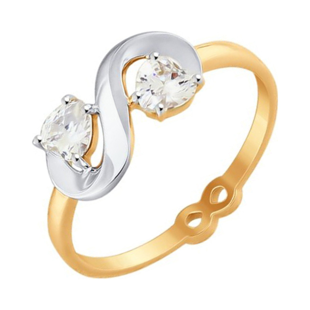 Золотое кольцо с фианитом № 142596