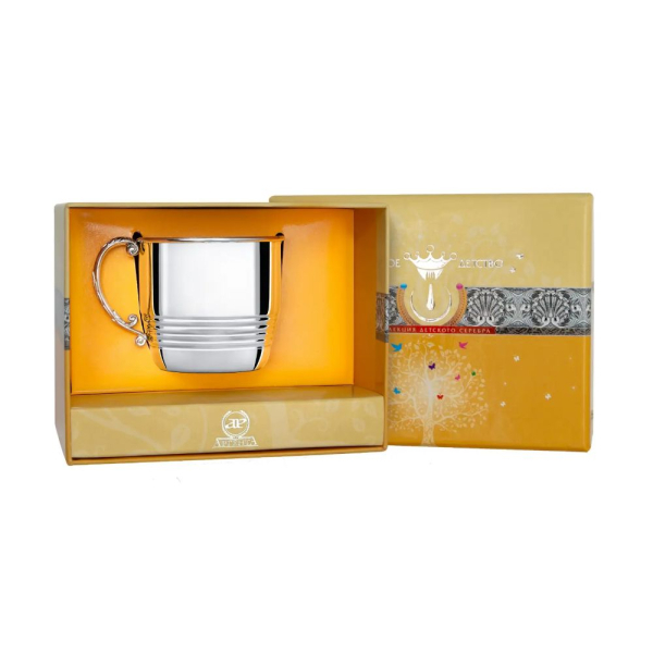 Кружка рифленая из серебра 925 пробы