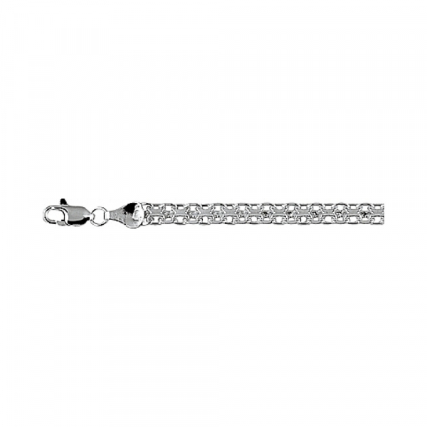 Серебряная цепь бисмарк родированная № 101666