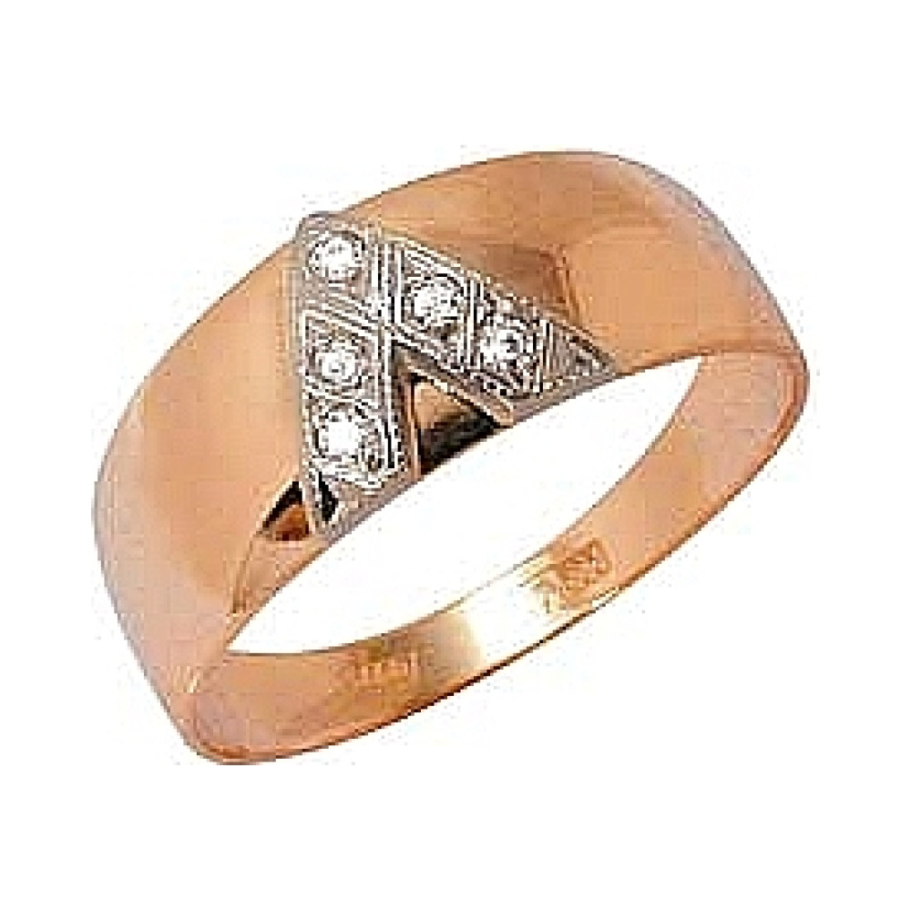 Золотое кольцо с фианитом ч № 6016