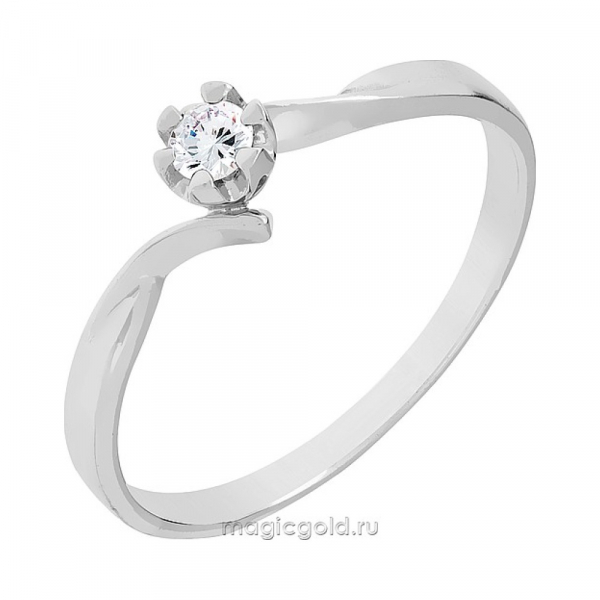 Серебряное кольцо с фианитом № 171365