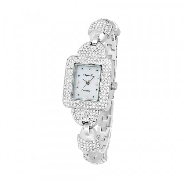 Часы кварцевые Magic Time с фианитами на сер ремешке № 117163