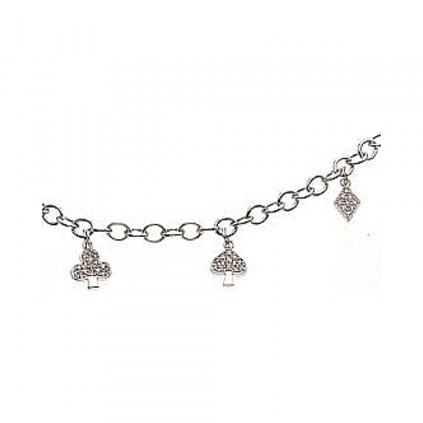 Серебряный браслет с фианитами № 34228