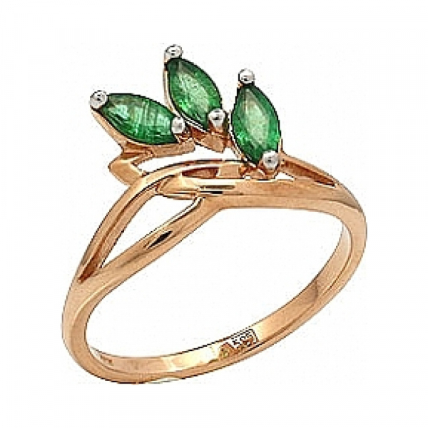 Золотое кольцо с изумрудом № 62591