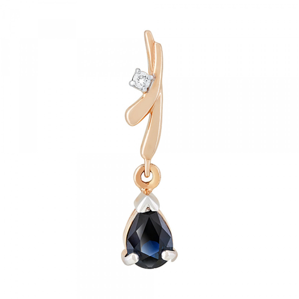 Подвеска с бриллиантом и сапфиром № 116352