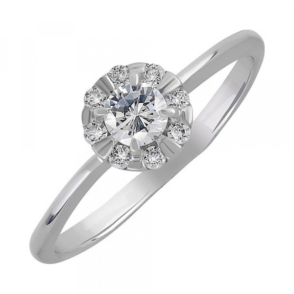 Серебряное кольцо с фианитом № 131665