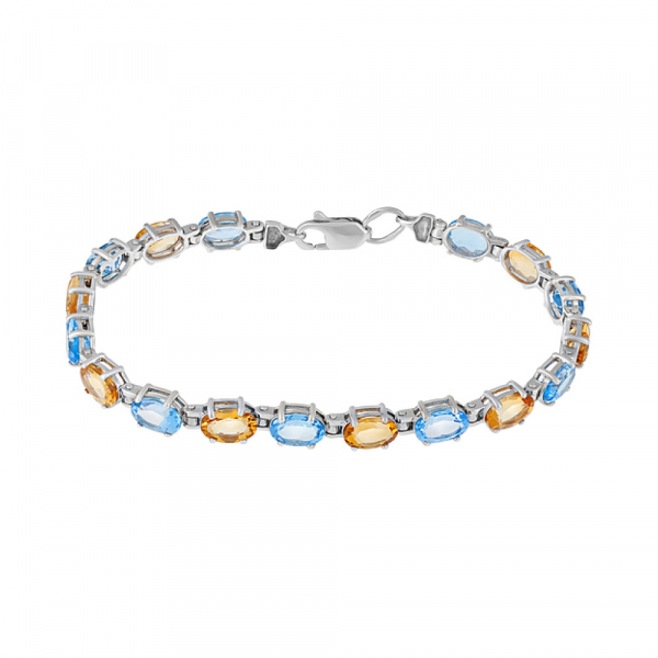 Серебряный браслет с полудраг. вставками № 123865