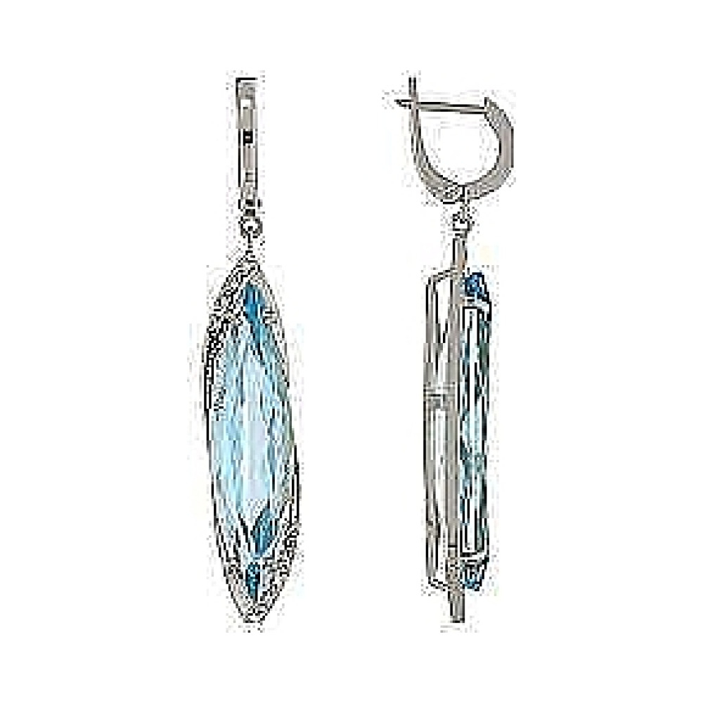 Серебряные серьги с топазом и фианитом № 98754