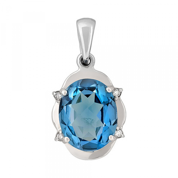 Золотая подвеска с топазом и фианитом № 113937