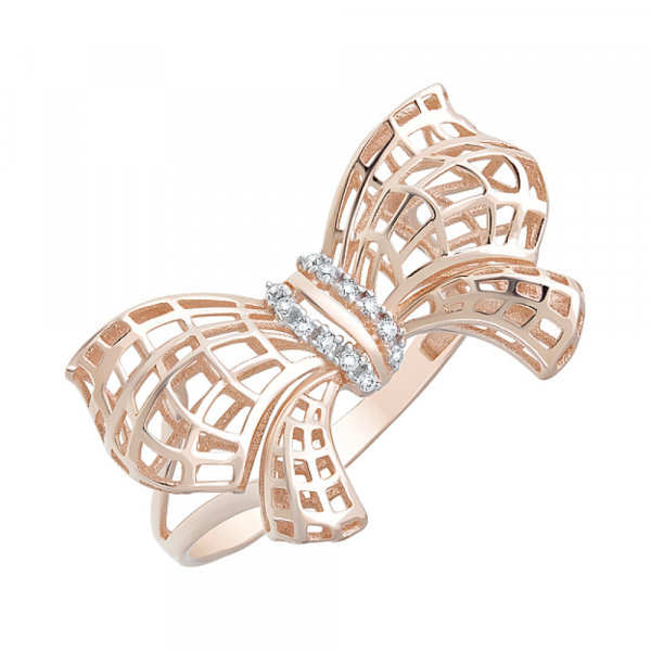 Золотое кольцо с фианитами № 126935