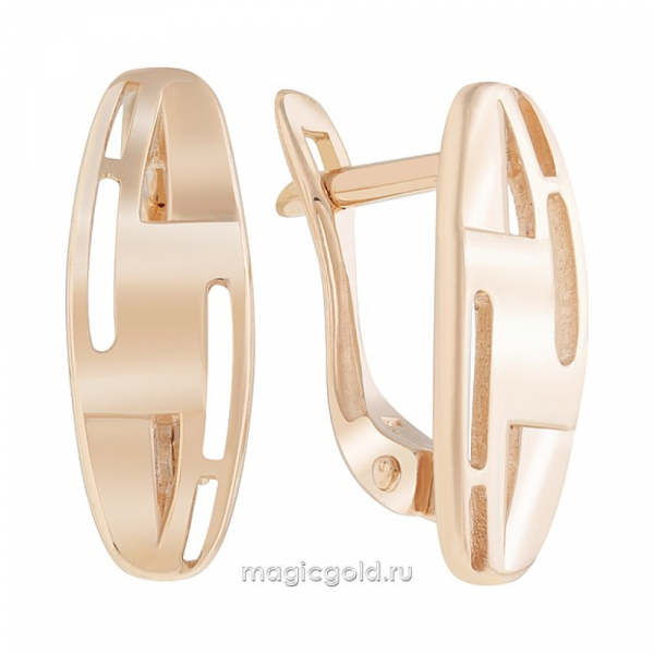 Золотые серьги без камня № 173395