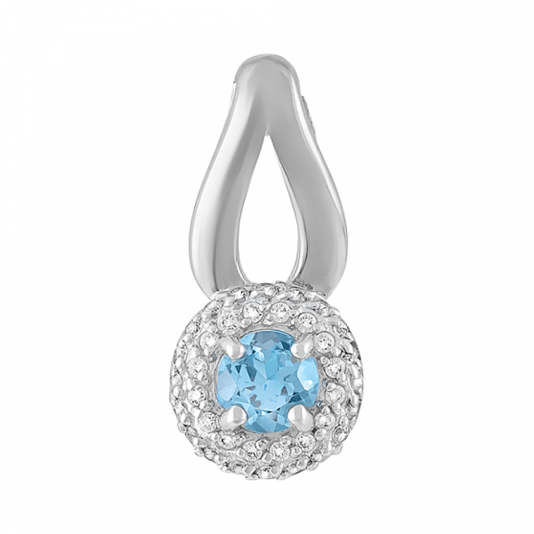 Золотая подвеска с топазом и фианитом № 128506