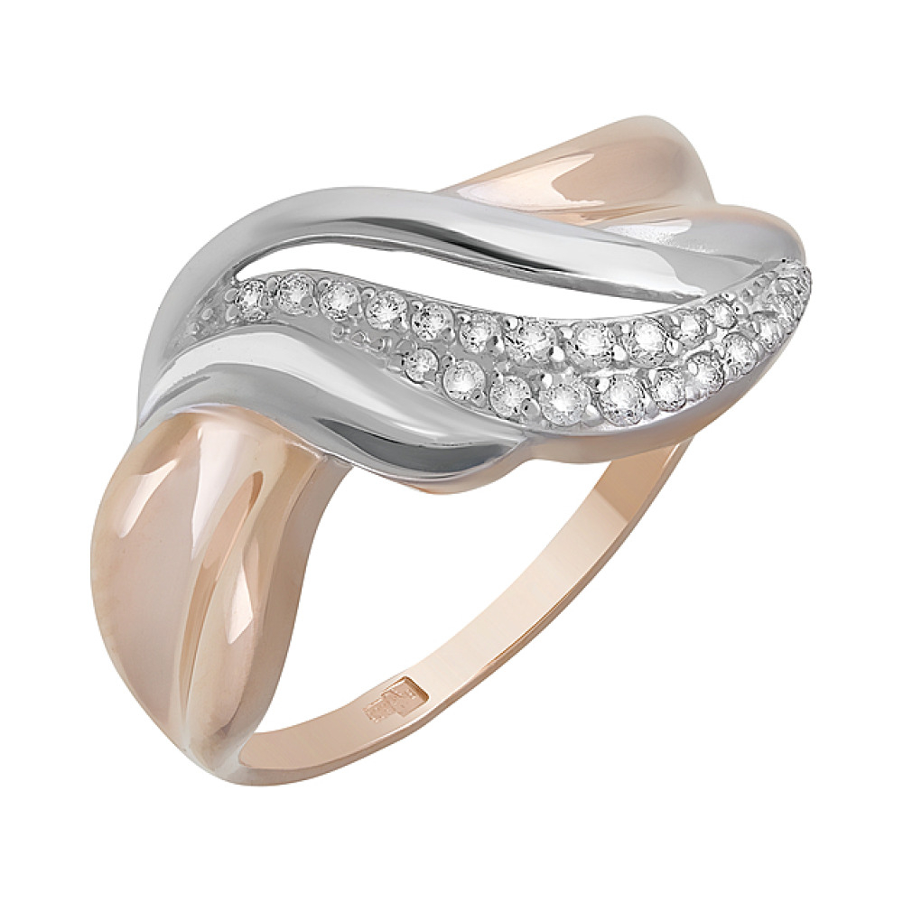 Золотое кольцо с фианитами № 127832