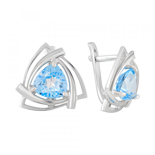 Серебряные серьги с топазом № 123264