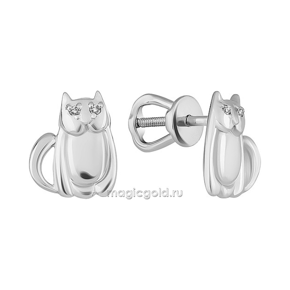 Пуссеты с фианитом № 163093