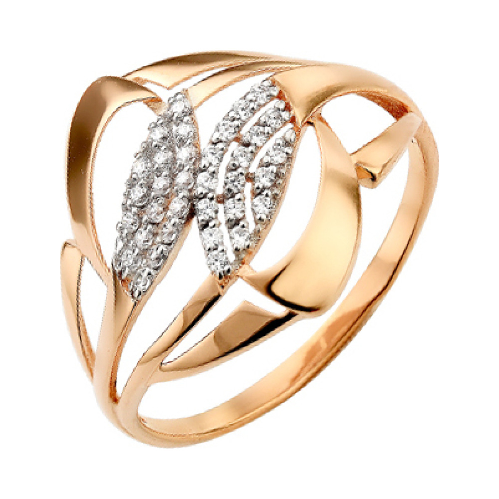 Золотое кольцо с фианитом № 141151