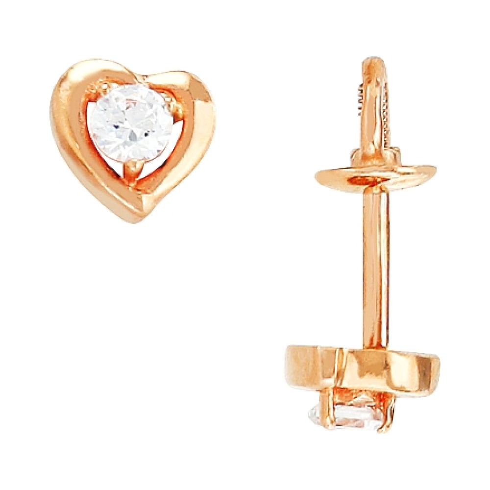 Золотые серьги с фианитом № 78726