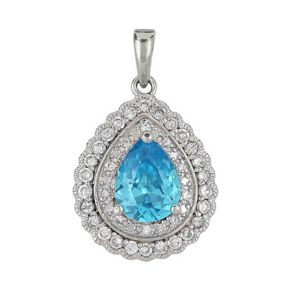 Серебряная подвеска с фианитом № 84024