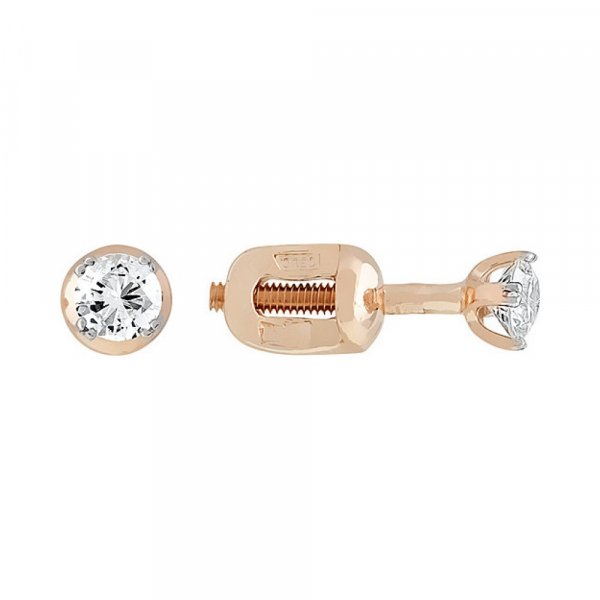 Пуссеты с бриллиантом № 114330