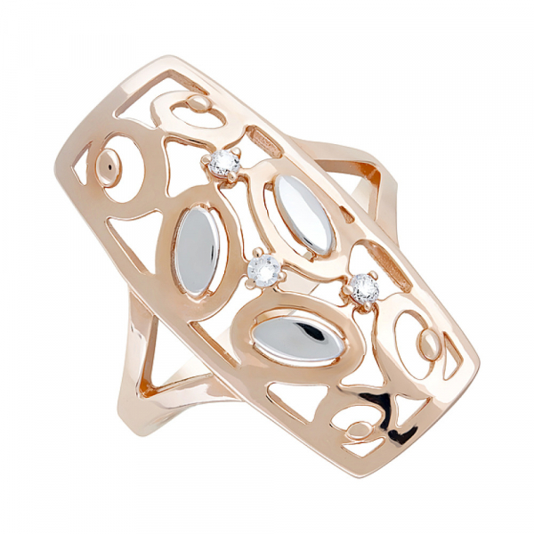 Золотое кольцо с фианитом № 72530