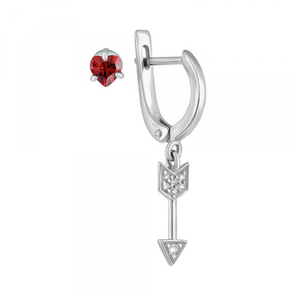 Серебряные серьги с фианитом № 134169