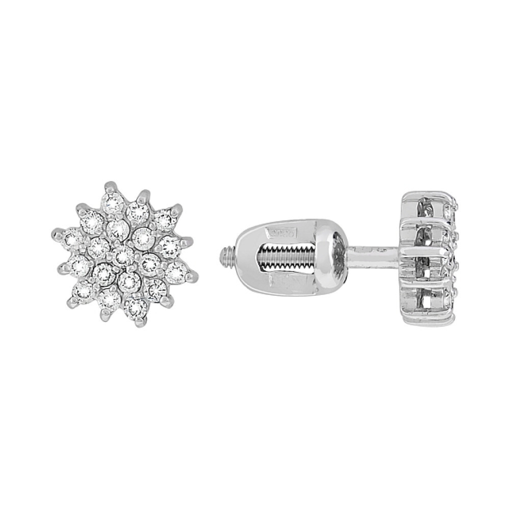 Пуссеты с бриллиантом № 106019