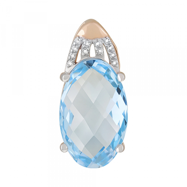 Золотые серьги с фианитом № 138187