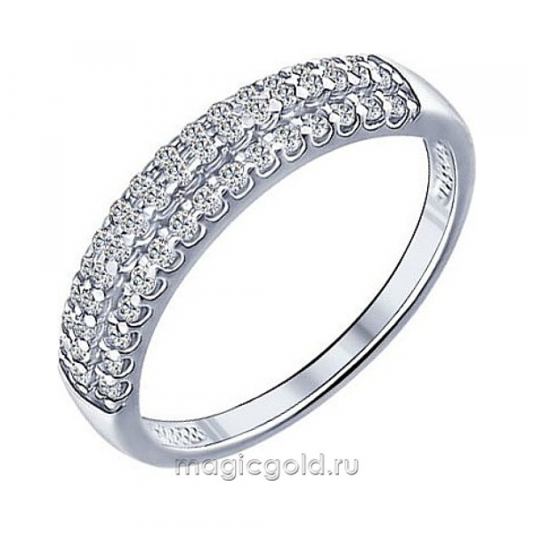 Серебряное кольцо с фианитом № 159925