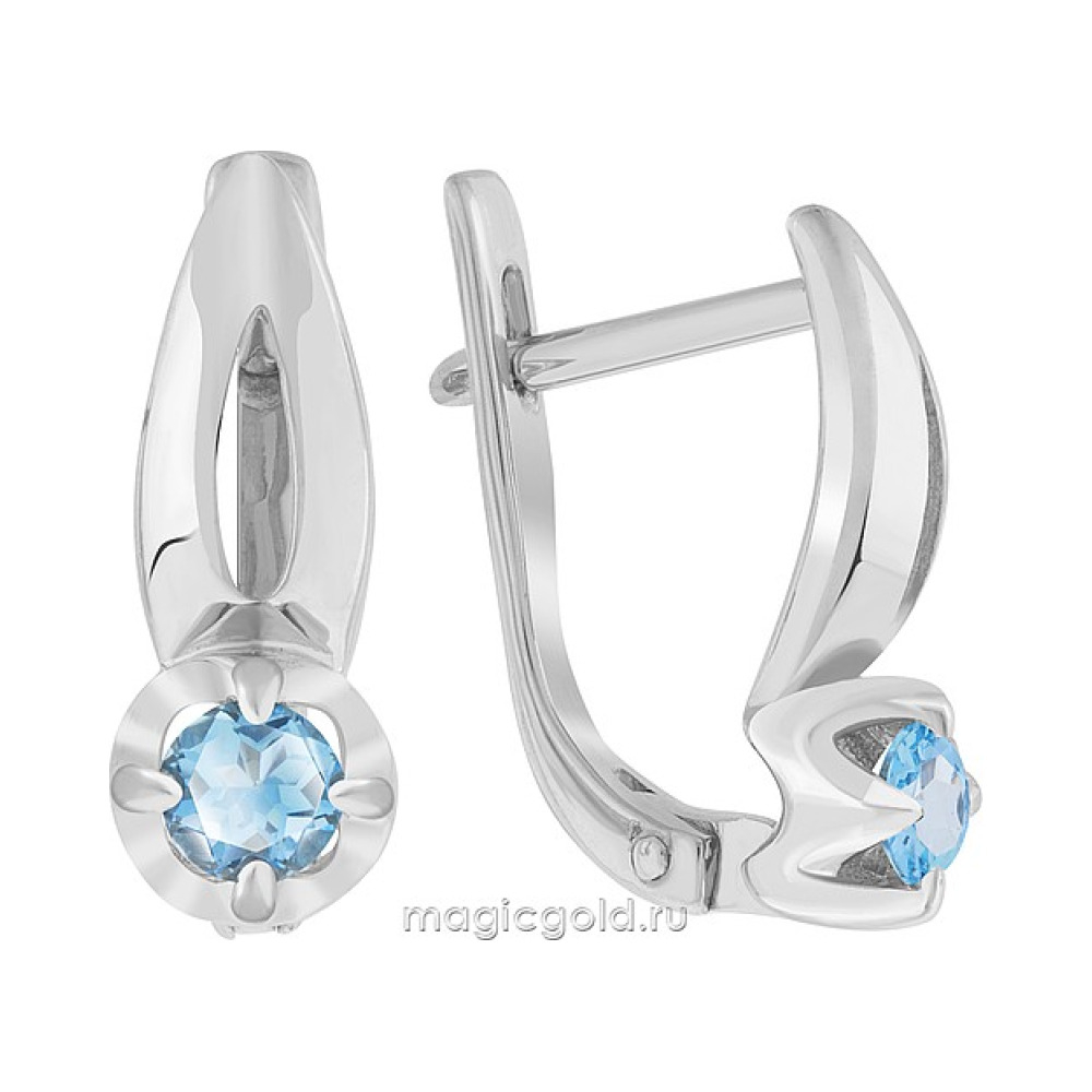 Золотые серьги с топазом № 173868
