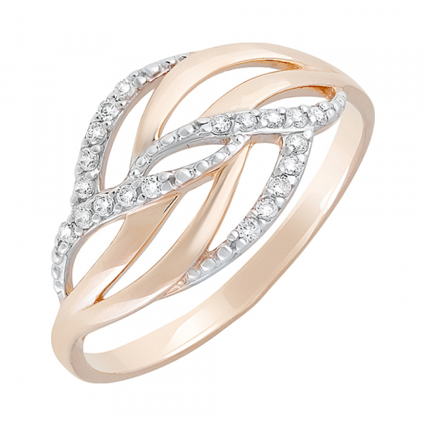 Золотое кольцо с фианитами № 129051