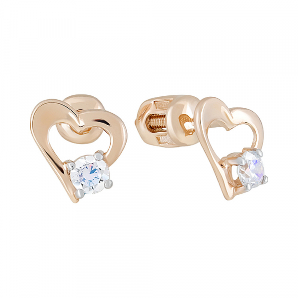 Пуссеты с фианитом № 124180