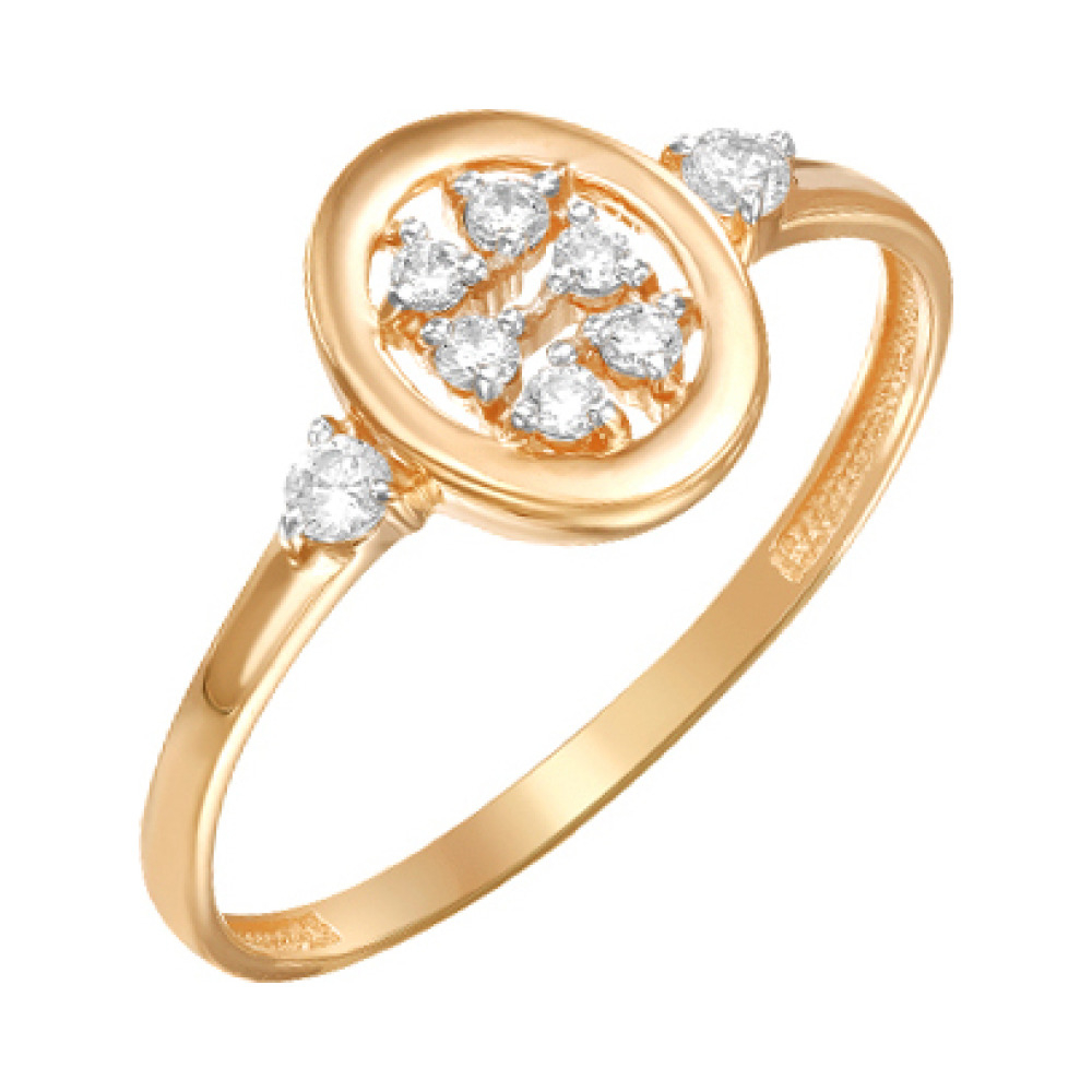 Золотое кольцо с фианитом № 162503