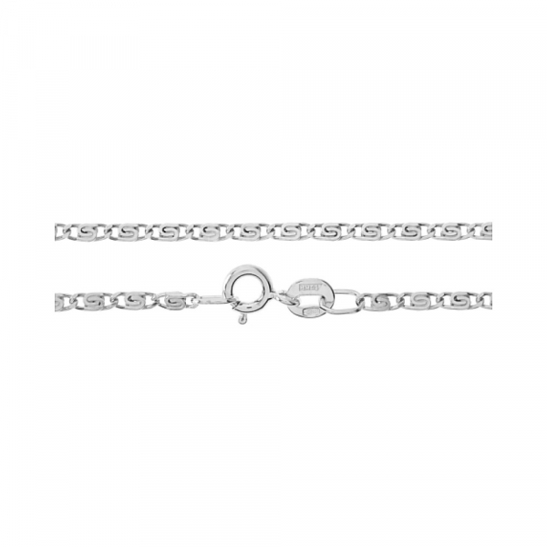 Серебряная цепь двойная спираль родированная № 109975