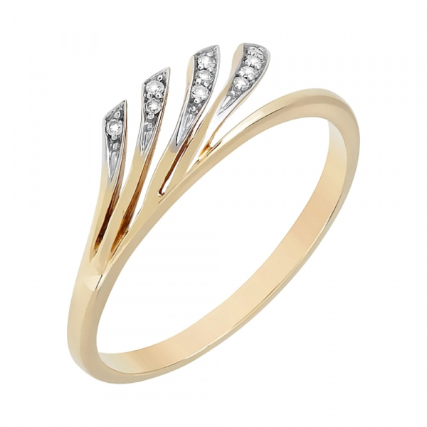 Золотое кольцо с бриллиантом № 72274