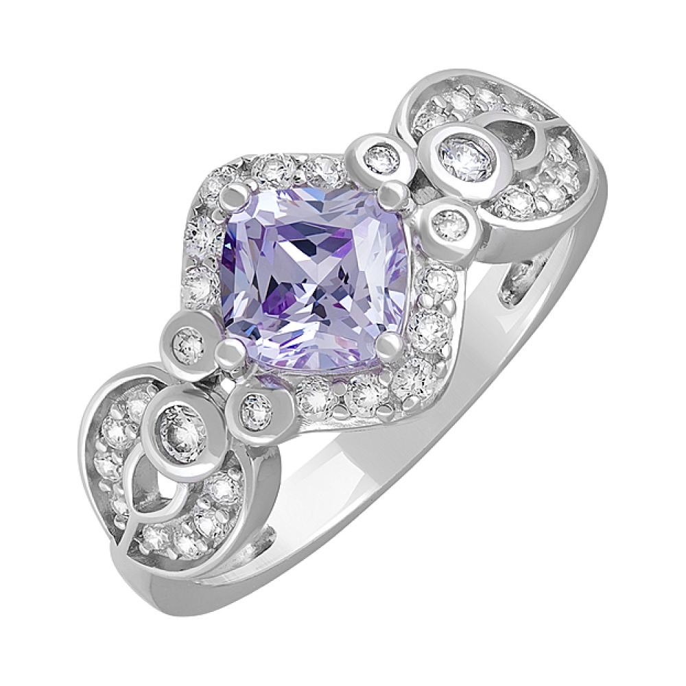 Серебряное кольцо с фианитами № 127690